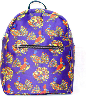 anartline Bird Printed Backpack Backpack(Purple, 12 L)