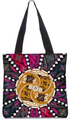 

Snoogg Indian Pattern Poly Canvas Fashion Handbag Shopping Shoulder Lunch Tote Bag For Women 21277 Shoulder Bag(Multicolor, 5 L)