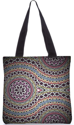 

Snoogg Indian Pattern Poly Canvas Fashion Handbag Shopping Shoulder Lunch Tote Bag For Women 21251 Shoulder Bag(Multicolor, 5 L)