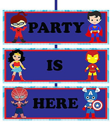 

PARTY PROPZ DOOR BOARD PACK OF 1 /SUPERHERO PARTY DECORATION/SUPERHERO PARTY SUPPLIES/SUPERHERO PARTY ACCESSORIES DOOR Banner(6 ft, Pack of 1)