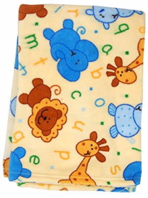 

GURU KRIPA Baby Products Printed  Hooded Baby Blanket(Polyester, Light Yellow