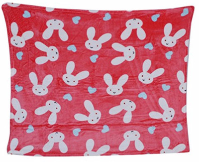 

GURU KRIPA Baby Products Printed  Hooded Baby Blanket(Polyester, Light Red