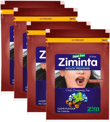 

Ziminta Mouth Freshener Orally Disintegrating Strips ( Sugar Free ) - 30 Strips (Cloves Flavour) - Pack Of 4 Strip(30 g)