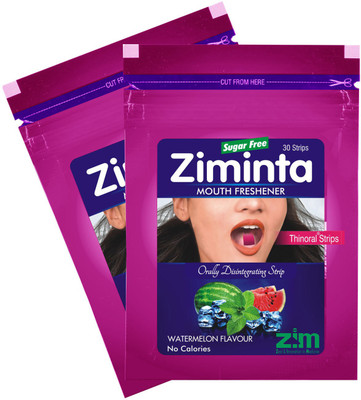 

Ziminta Mouth Freshener Orally Disintegrating Strips ( Sugar Free ) - 30 Strips (Watermelon Flavour) - Pack Of 2 Strip(30 g)