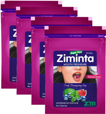 

Ziminta Mouth Freshener Orally Disintegrating Strips ( Sugar Free ) - 30 Strips (Watermelon Flavour) - Pack Of 4 Strip(30 g)