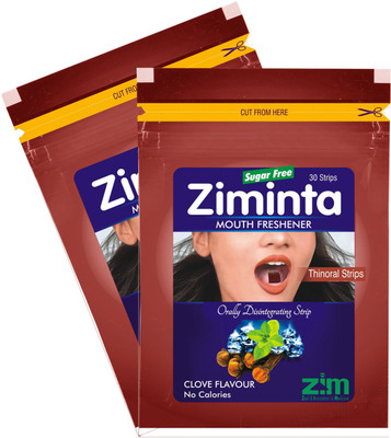 

Ziminta Mouth Freshener Orally Disintegrating Strips ( Sugar Free ) - 30 Strips (Cloves Flavour) - Pack Of 2 Strip(30 g)