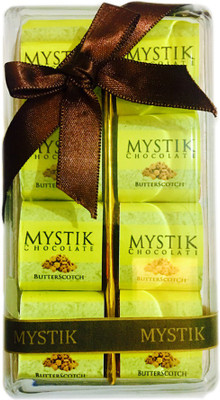 

Mystik Premium Butterscotch Flavour Dark Chocolate Gift Box (8 Pc) Fudges(144 g)