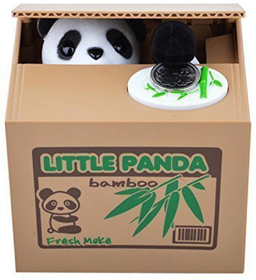 

Curtis Toys Cute and Mischievous Stealing Panda Piggy Bank Coin Bank(Multicolor)