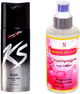 

KamaSutra RUSH with SHEER SECRET CHAMPAGNE WOMEN(Set of 2)