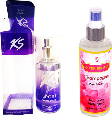 

KamaSutra WHITE MUSK with SHEER SECRET CHAMPAGNE WOMEN(Set of 2)
