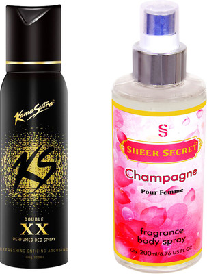 KamaSutra KS XX with SHEER SECRET CHAMPAGNE WOMEN(Set of 2)