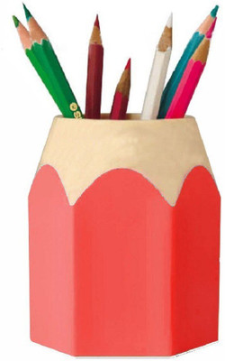 

ShopAis 1 Compartments Plastic Pen Stand(Red)
