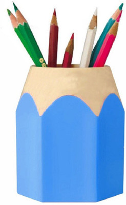 

ShopAis 1 Compartments Plastic Pen Stand(Blue)