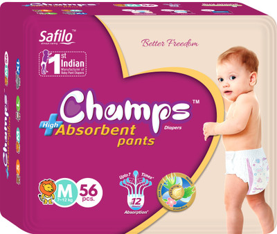 

Champs High Absorbent Premium Pant Style Diaper - M(56 Pieces)