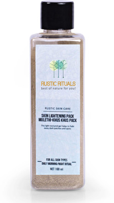 Rustic Rituals MULETHI+KHUS KHUS PACK (Skin Lightening Pack) Removes Tan | Blemish | Drak Spots | Restores natural complexion | 100 gm(100 ml)