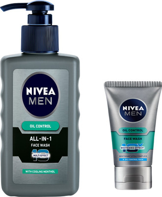Nivea MEN ALL-IN-1 FACE WASH 150 ML + MEN OIL CONTROL FACE WASH 100 GM. Face Wash(150 ml)