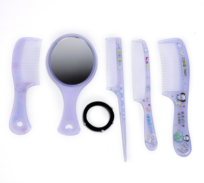 

Sringhar Combs pack of 6 with mirror and rubber band in blue color for girls and boys Hair Accessory Set(Blue)