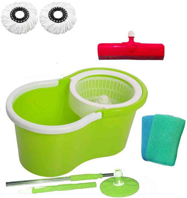 CREZON Magic Spin Cleaner Mop with 2 microfibers with 2 scrub with Floor Wiper ((RANDOM COLOR SEND GREEN, PINK, BLUE, RED)) Home Cleaning Set available at flipkart for Rs.990