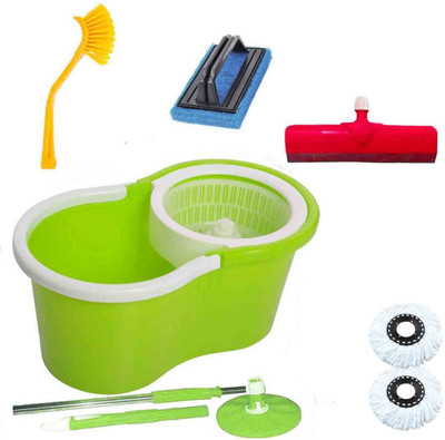 CREZON Magic Spin Cleaner Mop with 2 refills with sink cleaner with tile cleaner with floor wiper ((RANDOM COLOR SEND GREEN, PINK, BLUE, RED)) Home Cleaning Set available at flipkart for Rs.990