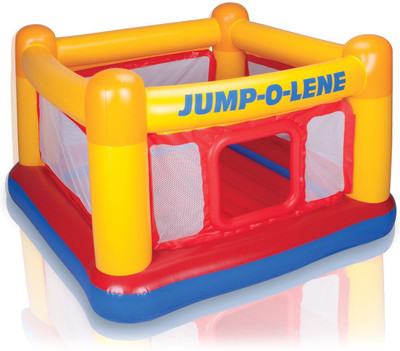 

Intex ® Original Playhouse, Trampoline Playground, Jump-O-Lene Inflatable Bouncer Castle Inflatable Bouncer, Play Gym(Yello, Red, Blue)