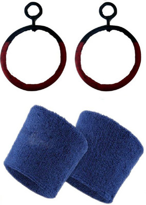 

HEALTH FIT INDIA Online Series Hanging Roman Ring(12 mm)Pushup Bar, Pair of Blue Color Sweat Bands Boxing Kit