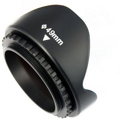 Axcess 49mm Flower Petal Screw Mount for Canon Nikon Sony Olympus DSLR Lens Hood(49 mm, Black)