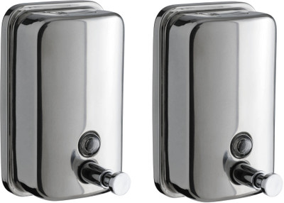 

HSR Pack of 2 Stainless Steel 1000 ml Conditioner, Soap, Shampoo Dispenser(Silver)