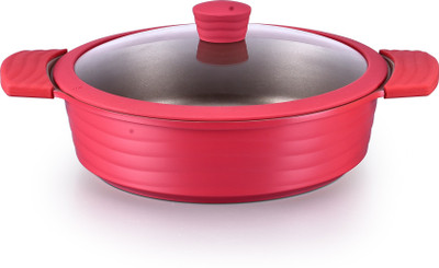 

Impex Ruby 2885 Sauce Pan 28 cm diameter(Aluminium, Non-stick, Induction Bottom), Red