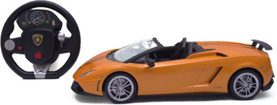 

TWGE Remote Control Car with Steering Wheel-1:14 Scale Licensed Lamborghini Car-yellow Color- Recharge Batteries and Charger Included(Yellow)