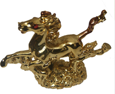 

DivyaMantra Feng Shui Galloping / Running Horse For Fame Recognition, Power, Prestige and Good Luck Decorative Showpiece - 7.5 cm(Polyresin, Yellow)