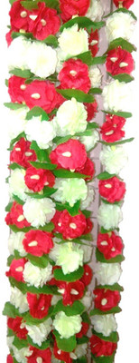 

Aarna Ganpati decoration Red & White flower strips | Handy craft | Festival Decoration (Set of 6) Decorative Showpiece - 11 cm(Plastic, Multicolor)