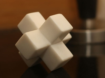 

Organic Home Marble Decorative Puzzle Decorative Showpiece - 8.89 cm(Marble, White)