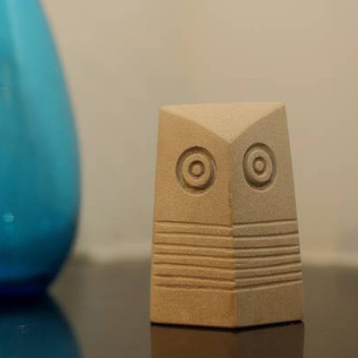 

Organic Home Decorative Owl Decorative Showpiece - 10 cm(Stoneware, Beige)