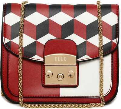 

Elle Women Casual Red PU Sling Bag