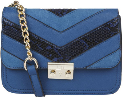

Elle Women Casual Blue PU Sling Bag