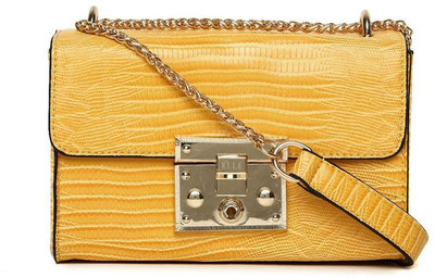 

Elle Women Casual Yellow PU Sling Bag