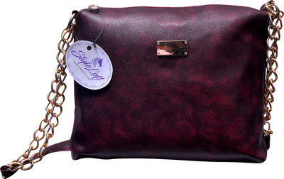 

style loft Girls Evening/Party Maroon PU Sling Bag