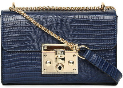 

Elle Women Casual Blue PU Sling Bag