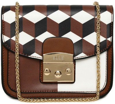

Elle Women Casual Brown PU Sling Bag