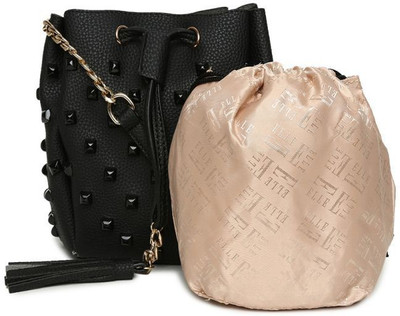

Elle Women Casual Black PU Sling Bag