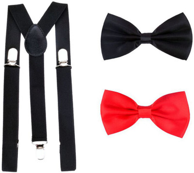 

Modishera Y- Back Suspenders for Men(Black, Red)