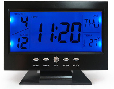 Jeeya Digital Control-light With Alarm (Pack of 1) LCD Clock