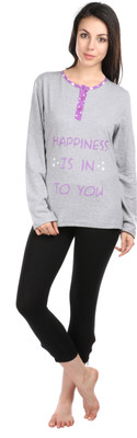 Semantic Casual Full Sleeve Solid Women Grey Top