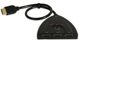 

Shrih TV-out Cable 3 Port HDMI Switch Auto Smart Hub box(Black, For TV)