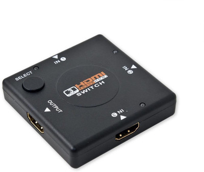 LipiWorld TV-out Cable 3 Port HDMI Switch Switcher Video/Audio Switch Hub Box for HDTV 1080P Blu-Ray Player PS3 Xbox 360 Laptop PC square(Black, For Laptop) available at flipkart for Rs.529