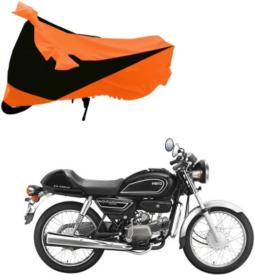 Purpleheart Two Wheeler Cover for Hero(Splendor Pro Classic, Black, Orange)