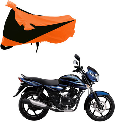 Purpleheart Two Wheeler Cover for Bajaj(Discover 100 DTS-i, Black, Orange)