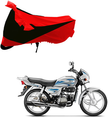 Purpleheart Two Wheeler Cover for Hero(Splendor Plus, Black, Red)