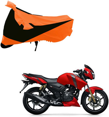 Purpleheart Two Wheeler Cover for TVS(Apache RTR 160, Black, Orange)