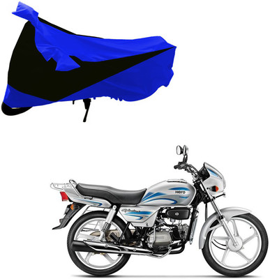 Purpleheart Two Wheeler Cover for Hero(Splendor Plus, Black, Blue)